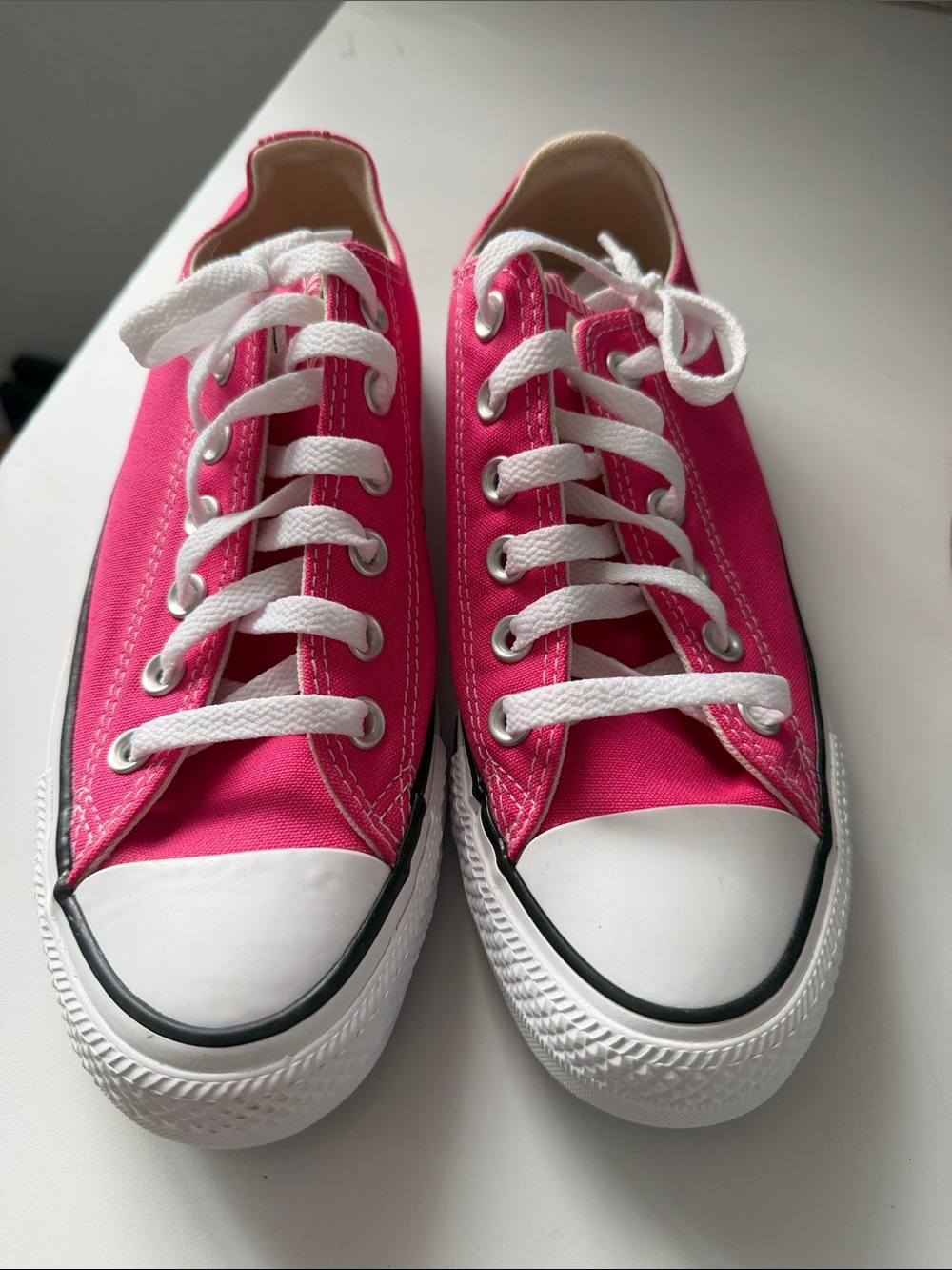 NWOT- Converse Low-Top Sneakers in Hot Pink with White Accents